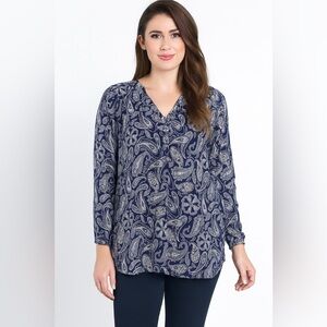 Show Me Your Mumu Tunic Womens S Small Thatcher Tie Top Blue Paisley